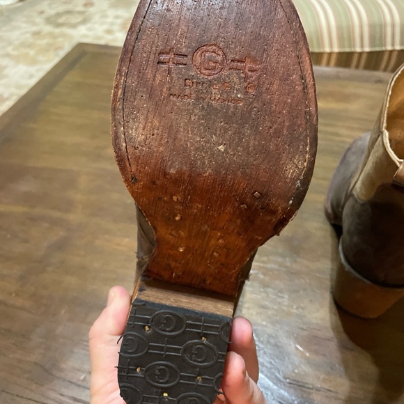 Corral Women's Boots Circle G by Corral Distressed Chocolate Ankle Boots 7.5 - Picture 6 of 9